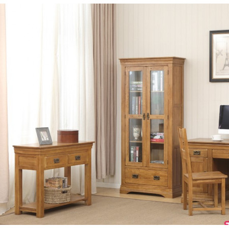 French Oak : Kệ 2 Cánh Kính Gỗ Sồi